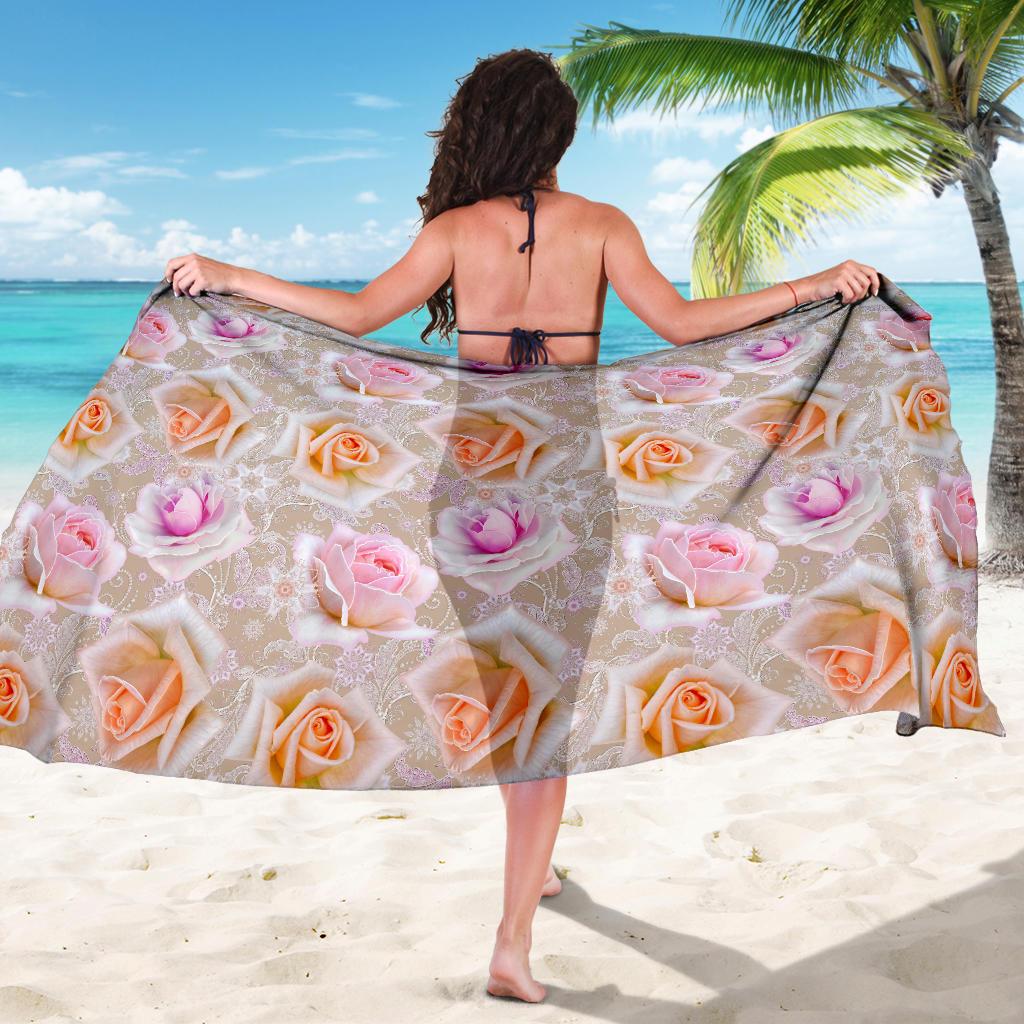 Rose Pattern Print Design RO011 Sarong Pareo Wrap-JORJUNE.COM