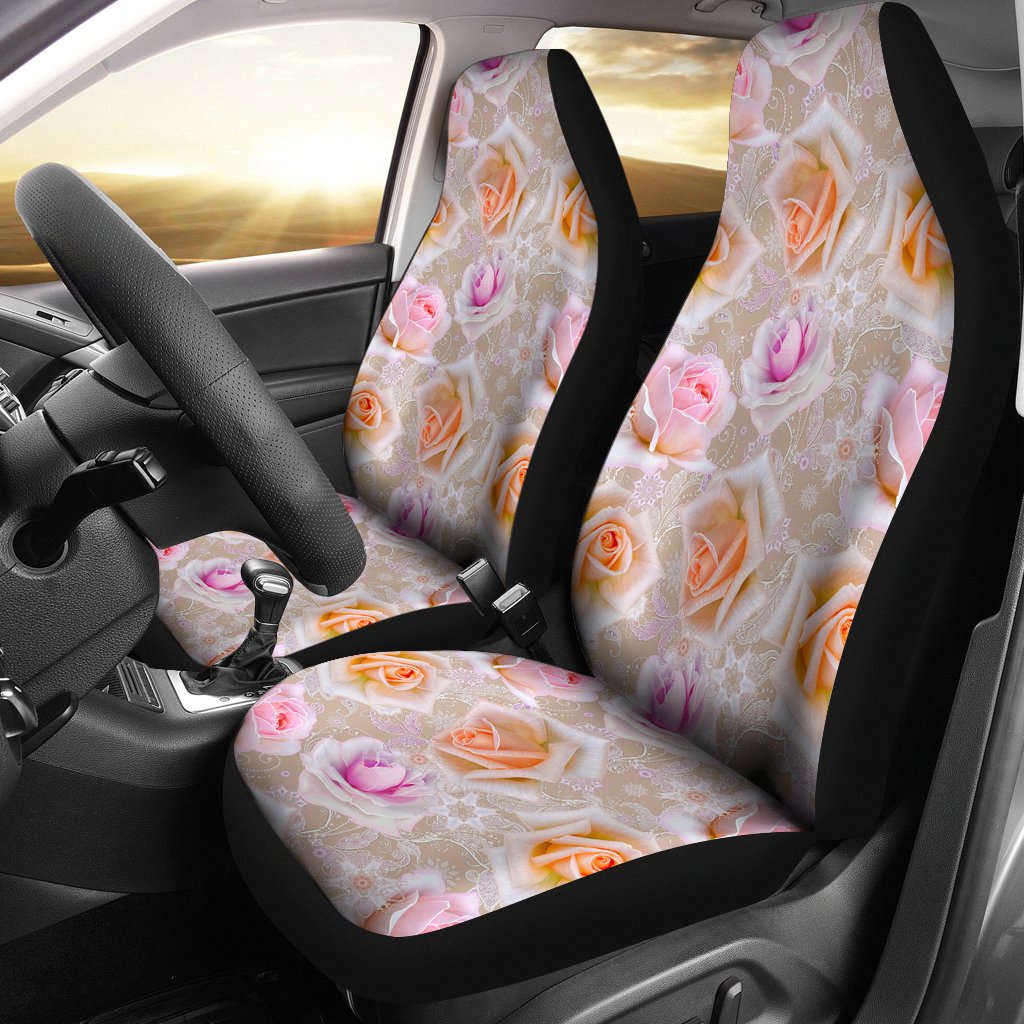 Rose Pattern Print Design RO011 Universal Fit Car Seat Covers-JorJune