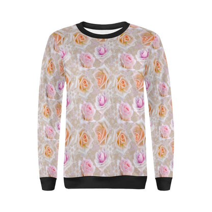 Rose Pattern Print Design RO011 Women Long Sleeve Sweatshirt-JorJune