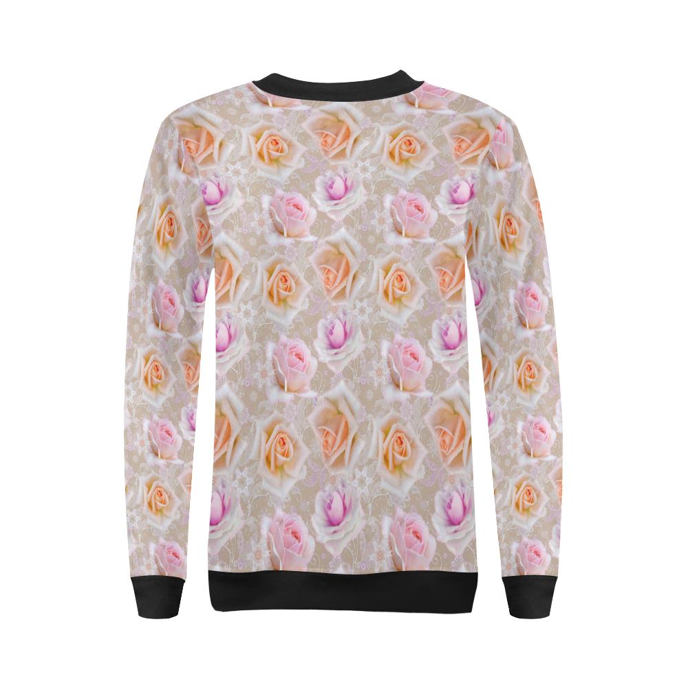 Rose Pattern Print Design RO011 Women Long Sleeve Sweatshirt-JorJune