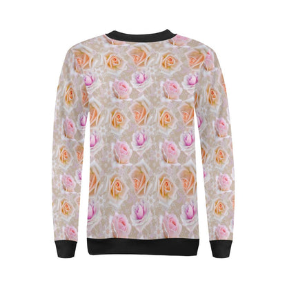 Rose Pattern Print Design RO011 Women Long Sleeve Sweatshirt-JorJune