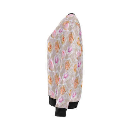 Rose Pattern Print Design RO011 Women Long Sleeve Sweatshirt-JorJune