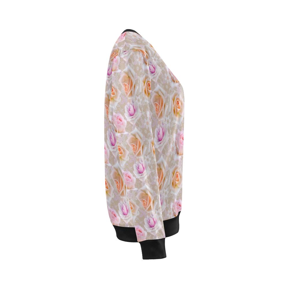 Rose Pattern Print Design RO011 Women Long Sleeve Sweatshirt-JorJune
