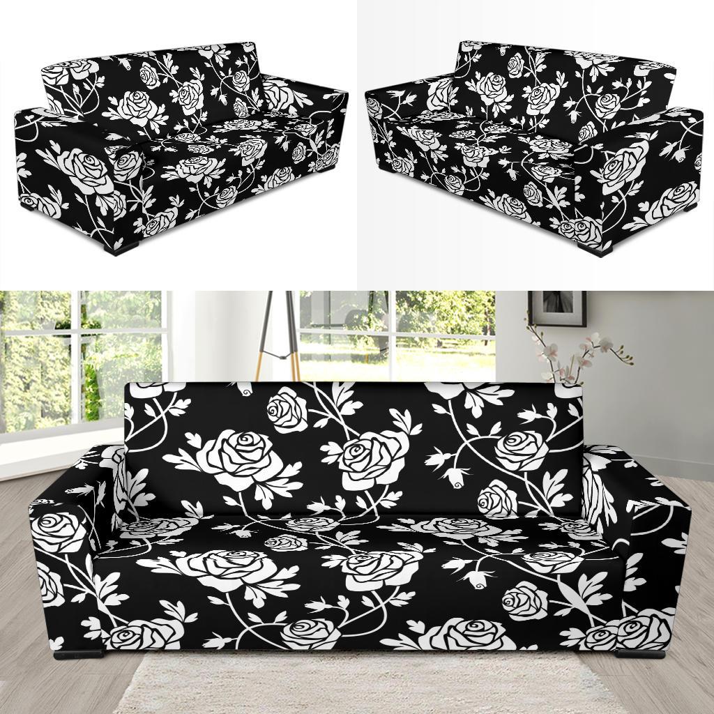 Rose Pattern Print Design RO013 Sofa Slipcover-JORJUNE.COM