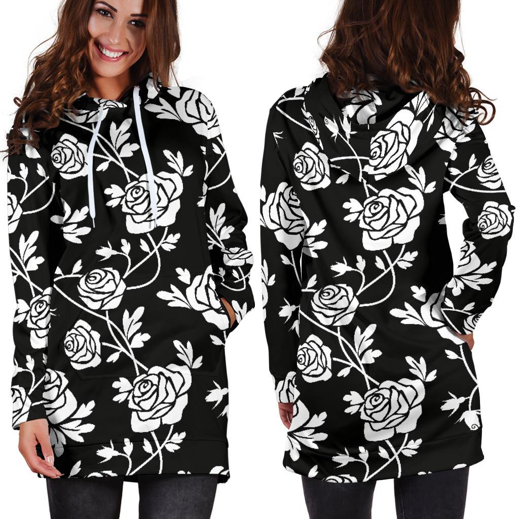 Rose Pattern Print Design RO013 Women Hoodie Dress
