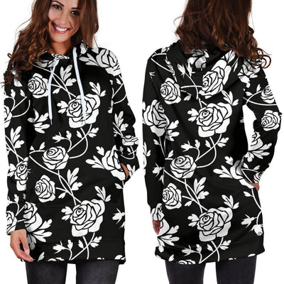 Rose Pattern Print Design RO013 Women Hoodie Dress