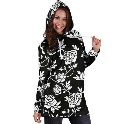Rose Pattern Print Design RO013 Women Hoodie Dress