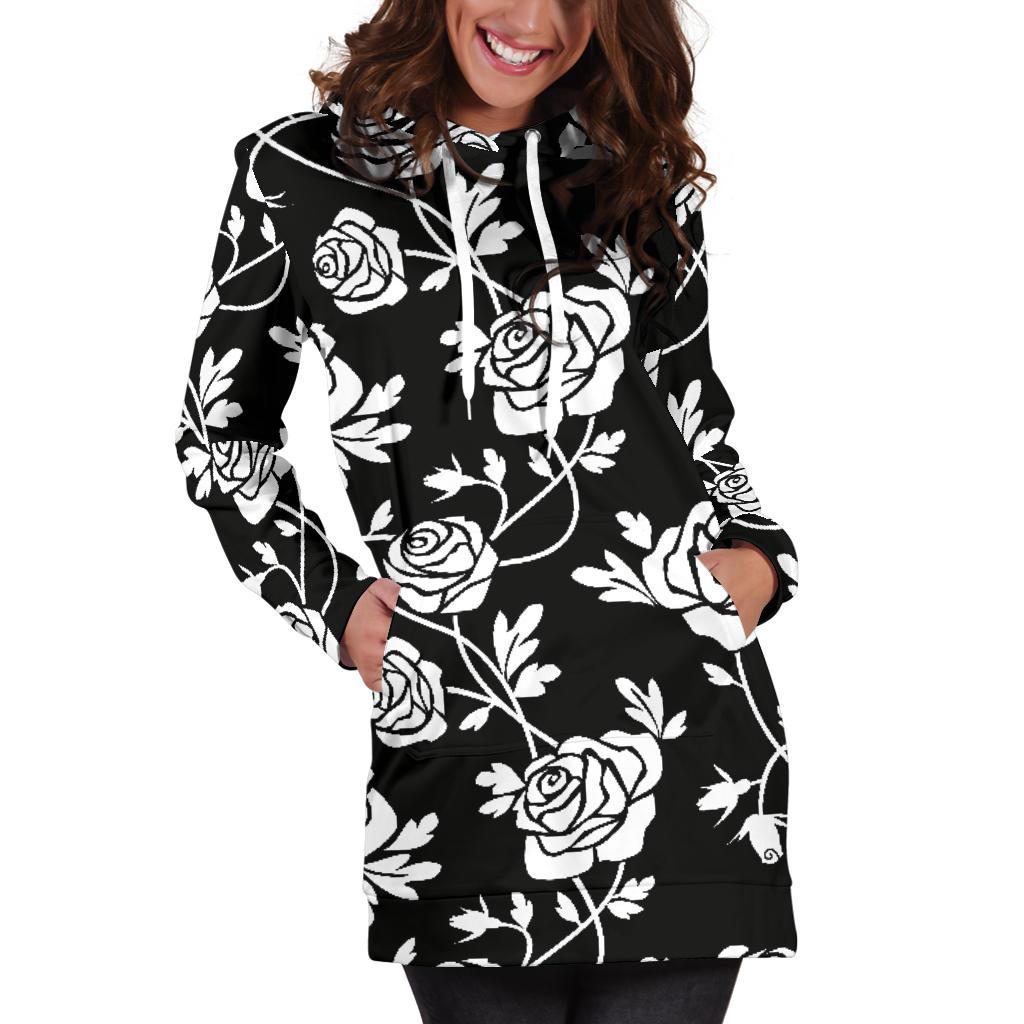 Rose Pattern Print Design RO013 Women Hoodie Dress