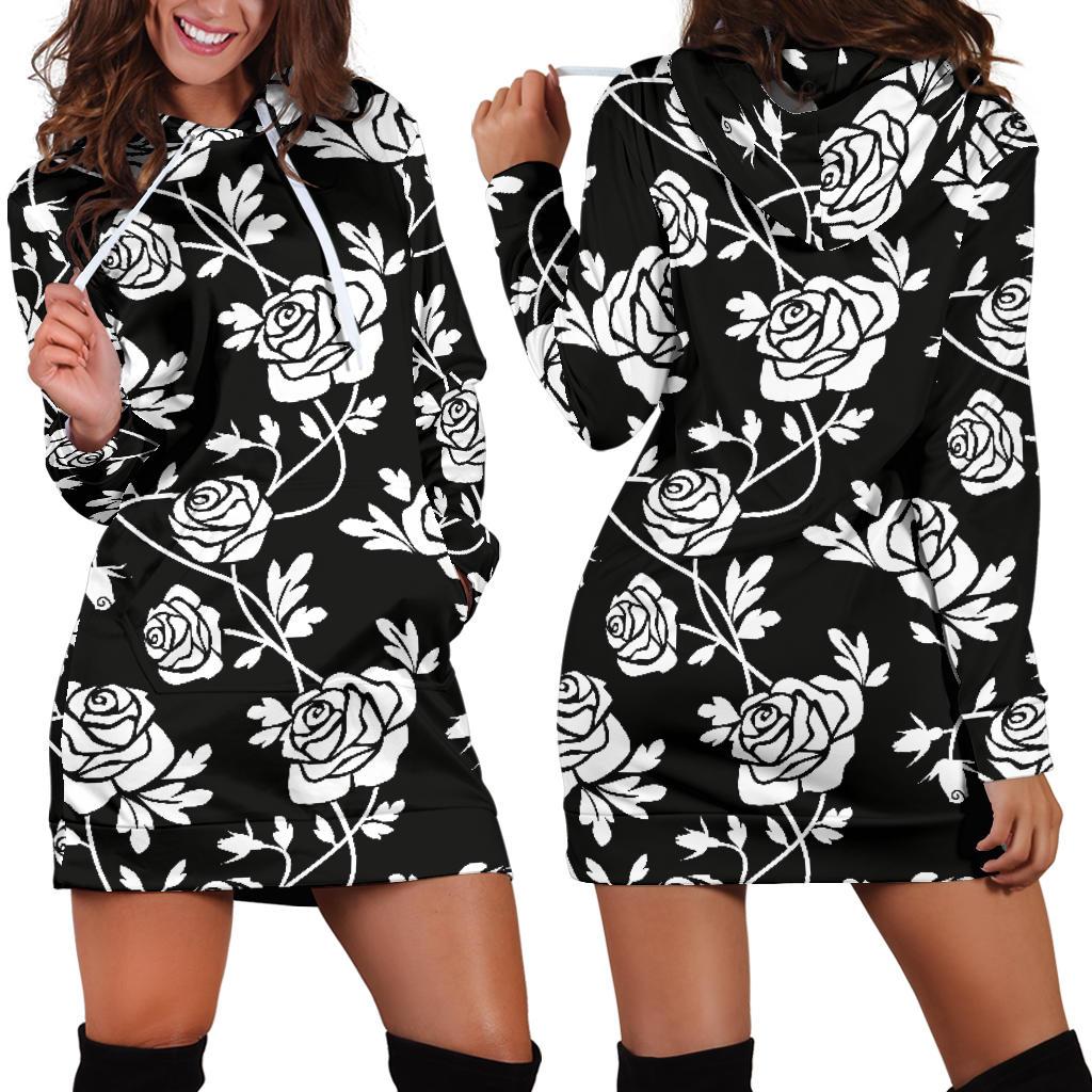 Rose Pattern Print Design RO013 Women Hoodie Dress