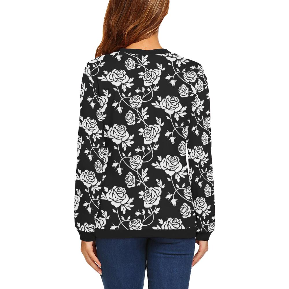 Rose Pattern Print Design RO013 Women Long Sleeve Sweatshirt-JorJune