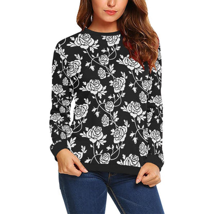 Rose Pattern Print Design RO013 Women Long Sleeve Sweatshirt-JorJune