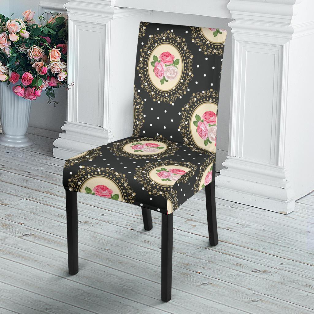 Rose Pattern Print Design RO015 Dining Chair Slipcover-JORJUNE.COM