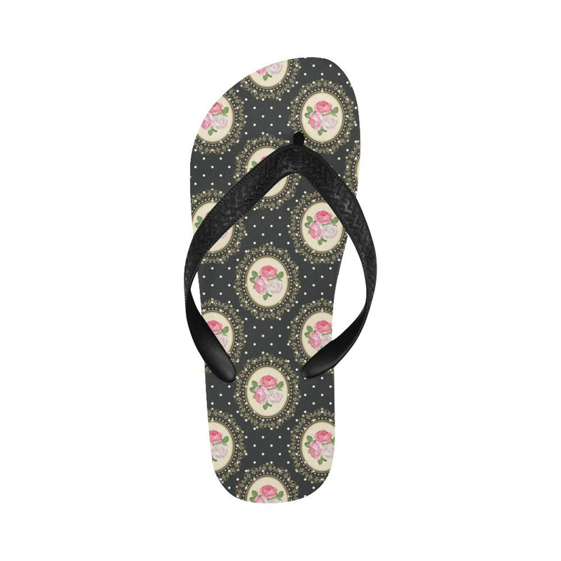 Rose Pattern Print Design RO015 Flip Flops-JorJune