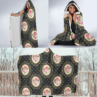 Rose Pattern Print Design RO015 Hooded Blanket-JORJUNE.COM