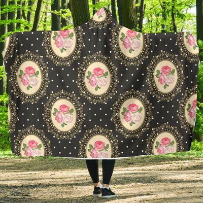 Rose Pattern Print Design RO015 Hooded Blanket-JORJUNE.COM