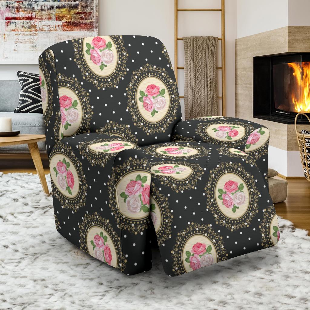 Rose Pattern Print Design RO015 Recliner Slipcover-JORJUNE.COM