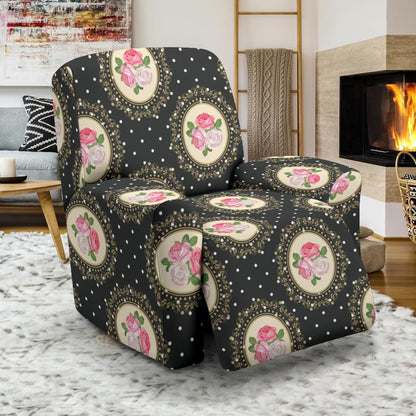 Rose Pattern Print Design RO015 Recliner Slipcover-JORJUNE.COM