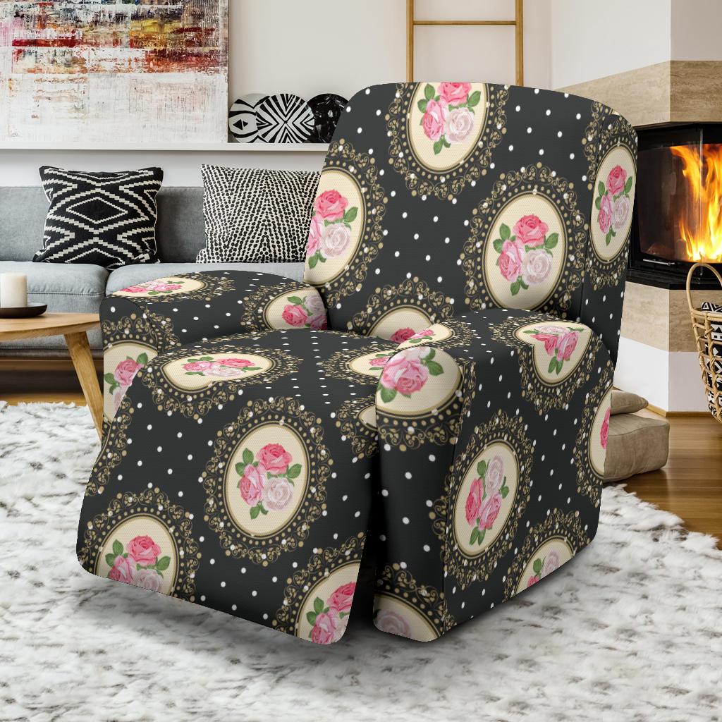 Rose Pattern Print Design RO015 Recliner Slipcover-JORJUNE.COM