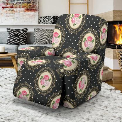 Rose Pattern Print Design RO015 Recliner Slipcover-JORJUNE.COM
