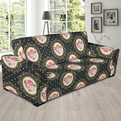 Rose Pattern Print Design RO015 Sofa Slipcover-JORJUNE.COM