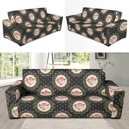 Rose Pattern Print Design RO015 Sofa Slipcover-JORJUNE.COM
