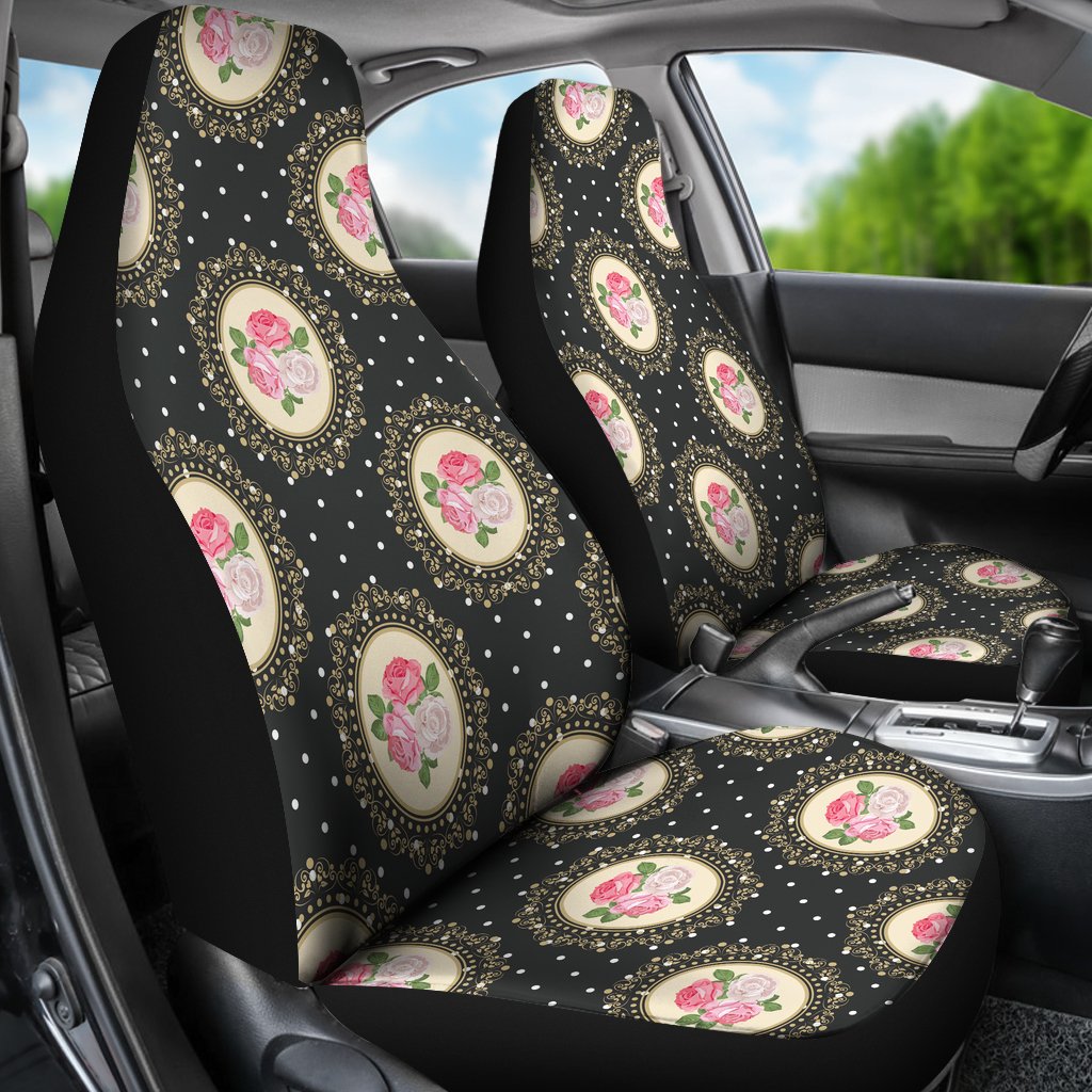 Rose Pattern Print Design RO015 Universal Fit Car Seat Covers-JorJune