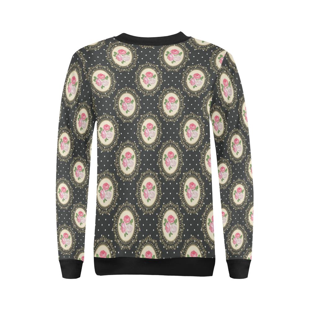 Rose Pattern Print Design RO015 Women Long Sleeve Sweatshirt-JorJune