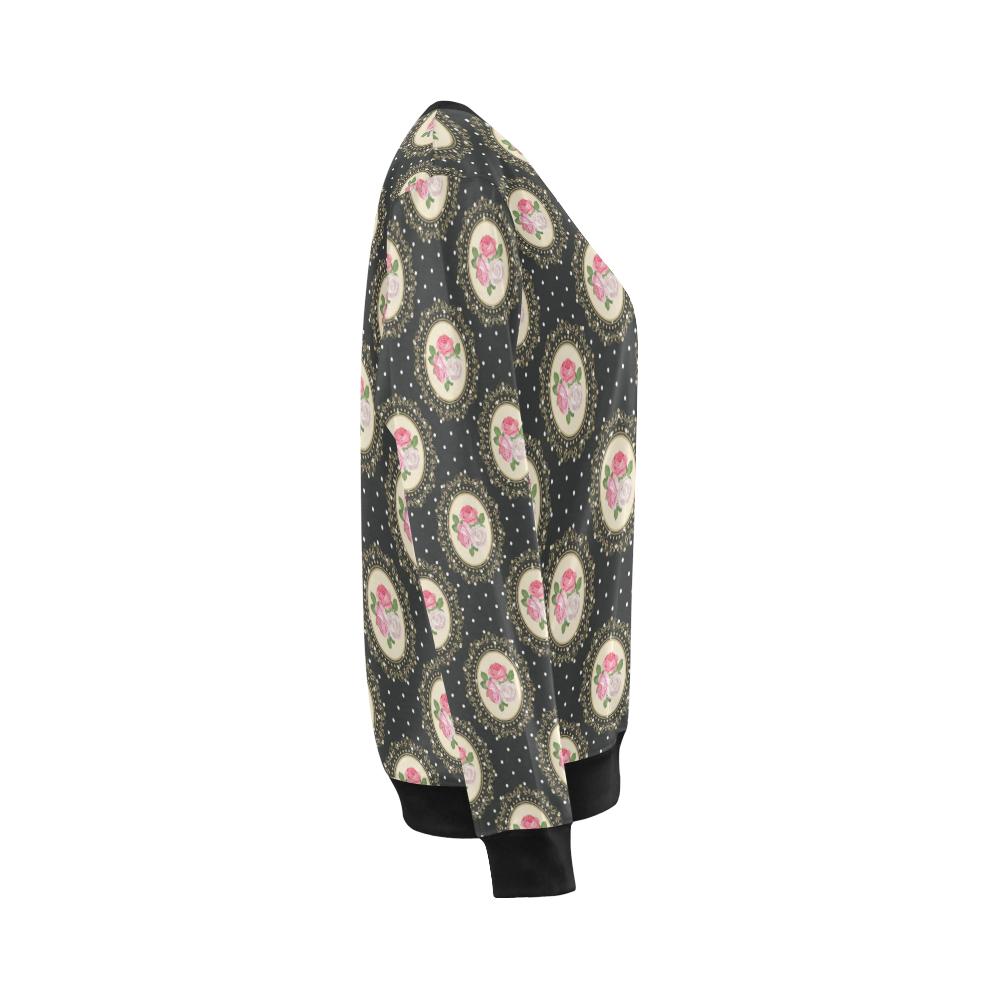 Rose Pattern Print Design RO015 Women Long Sleeve Sweatshirt-JorJune