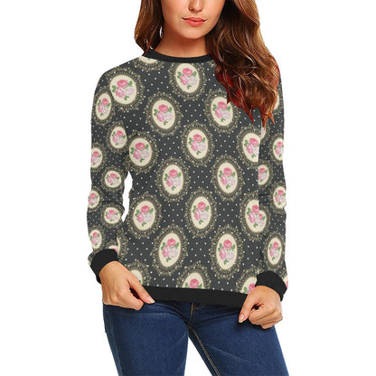 Rose Pattern Print Design RO015 Women Long Sleeve Sweatshirt-JorJune