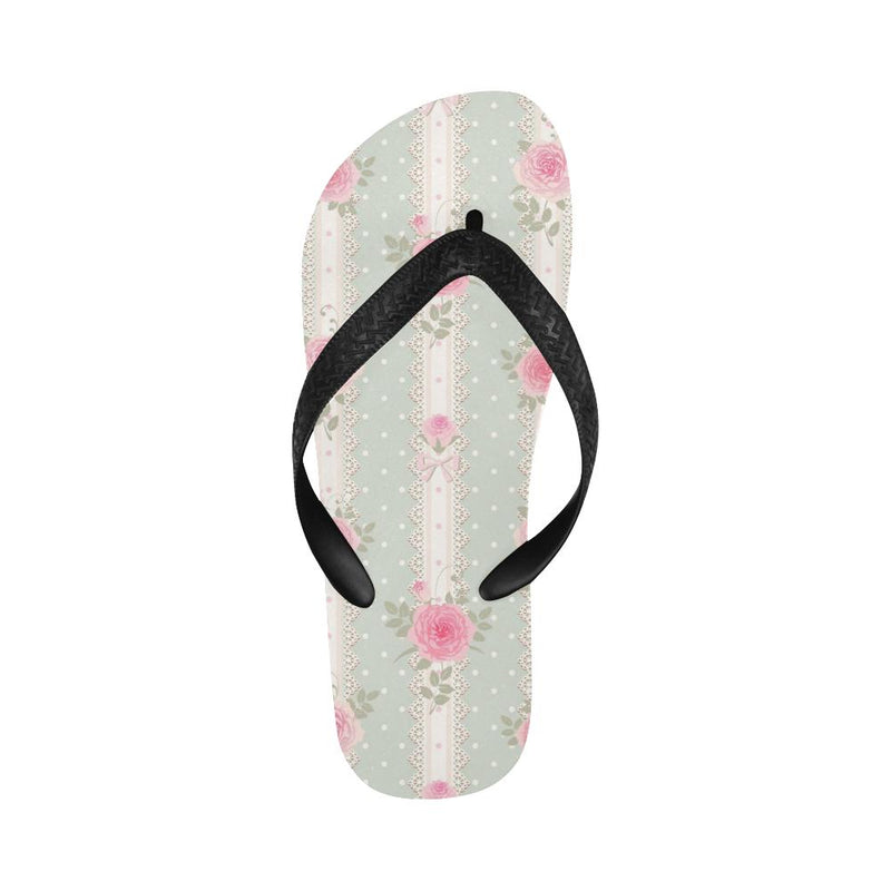 Rose Pattern Print Design RO016 Flip Flops-JorJune