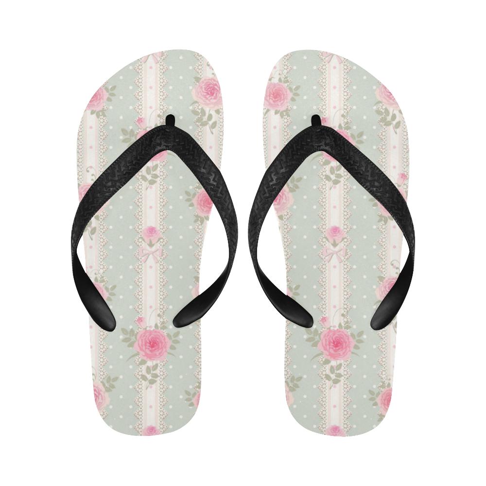 Rose Pattern Print Design RO016 Flip Flops-JorJune