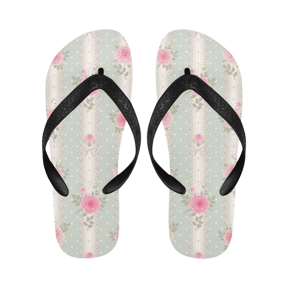 Rose Pattern Print Design RO016 Flip Flops-JorJune