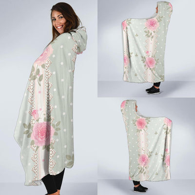 Rose Pattern Print Design RO016 Hooded Blanket-JORJUNE.COM