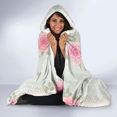 Rose Pattern Print Design RO016 Hooded Blanket-JORJUNE.COM