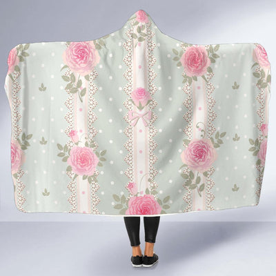 Rose Pattern Print Design RO016 Hooded Blanket-JORJUNE.COM