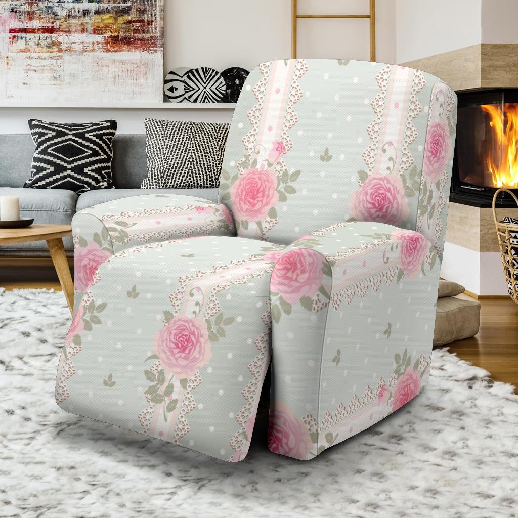 Rose Pattern Print Design RO016 Recliner Slipcover-JORJUNE.COM