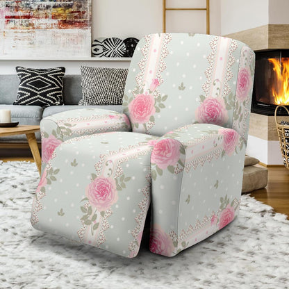 Rose Pattern Print Design RO016 Recliner Slipcover-JORJUNE.COM