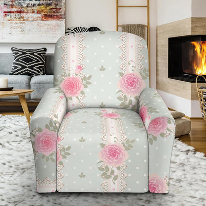 Rose Pattern Print Design RO016 Recliner Slipcover-JORJUNE.COM