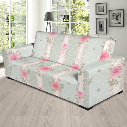 Rose Pattern Print Design RO016 Sofa Slipcover-JORJUNE.COM