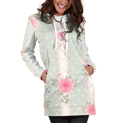 Rose Pattern Print Design RO016 Women Hoodie Dress