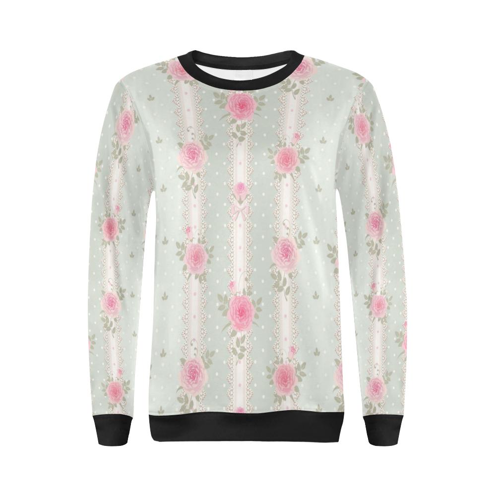 Rose Pattern Print Design RO016 Women Long Sleeve Sweatshirt-JorJune