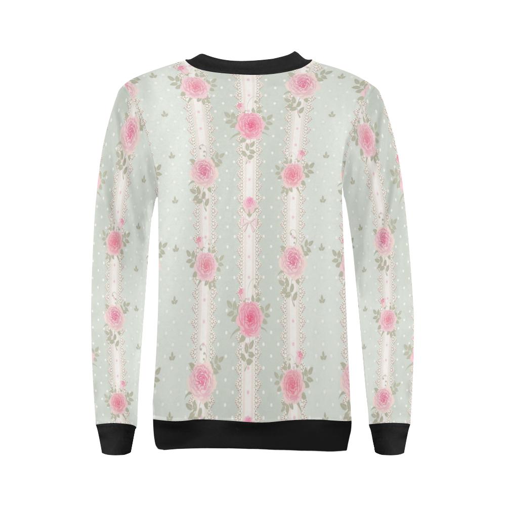 Rose Pattern Print Design RO016 Women Long Sleeve Sweatshirt-JorJune