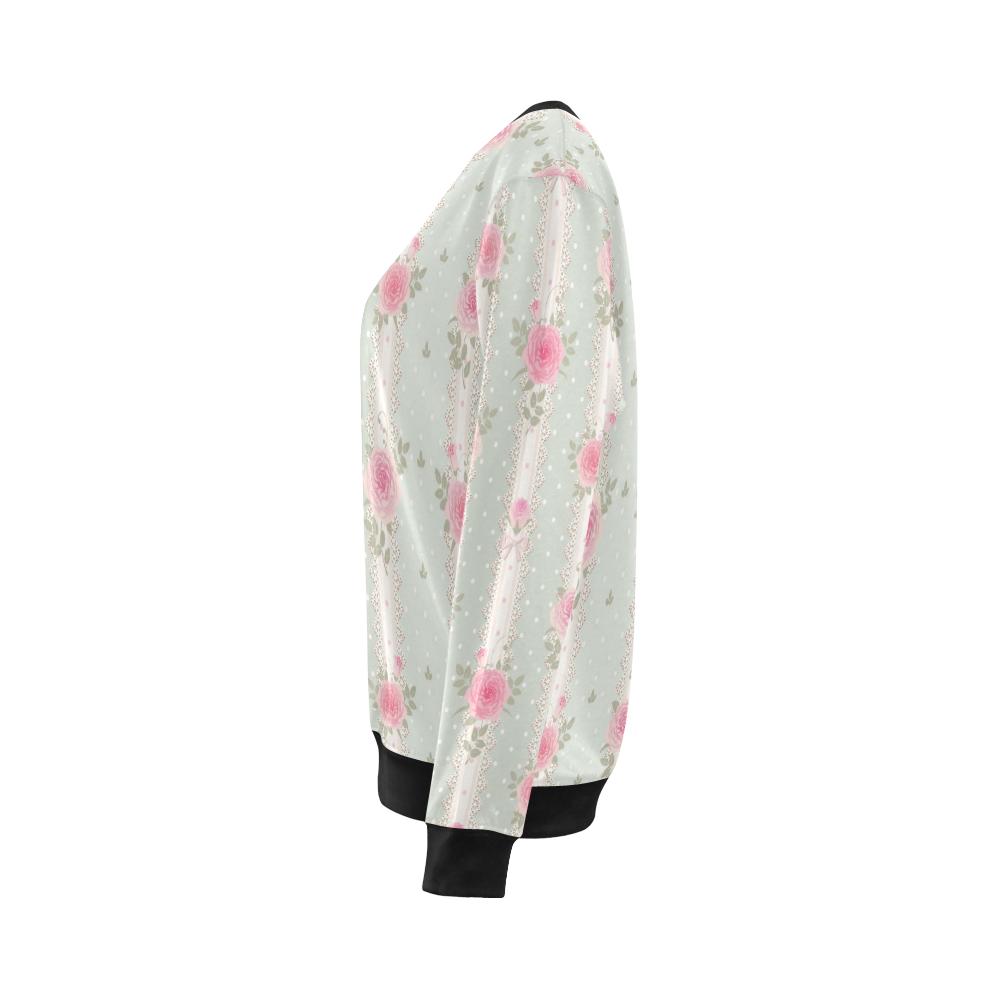 Rose Pattern Print Design RO016 Women Long Sleeve Sweatshirt-JorJune