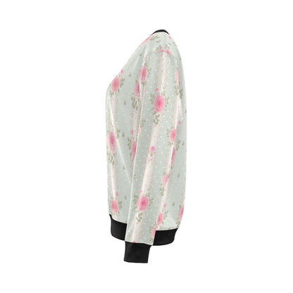 Rose Pattern Print Design RO016 Women Long Sleeve Sweatshirt-JorJune