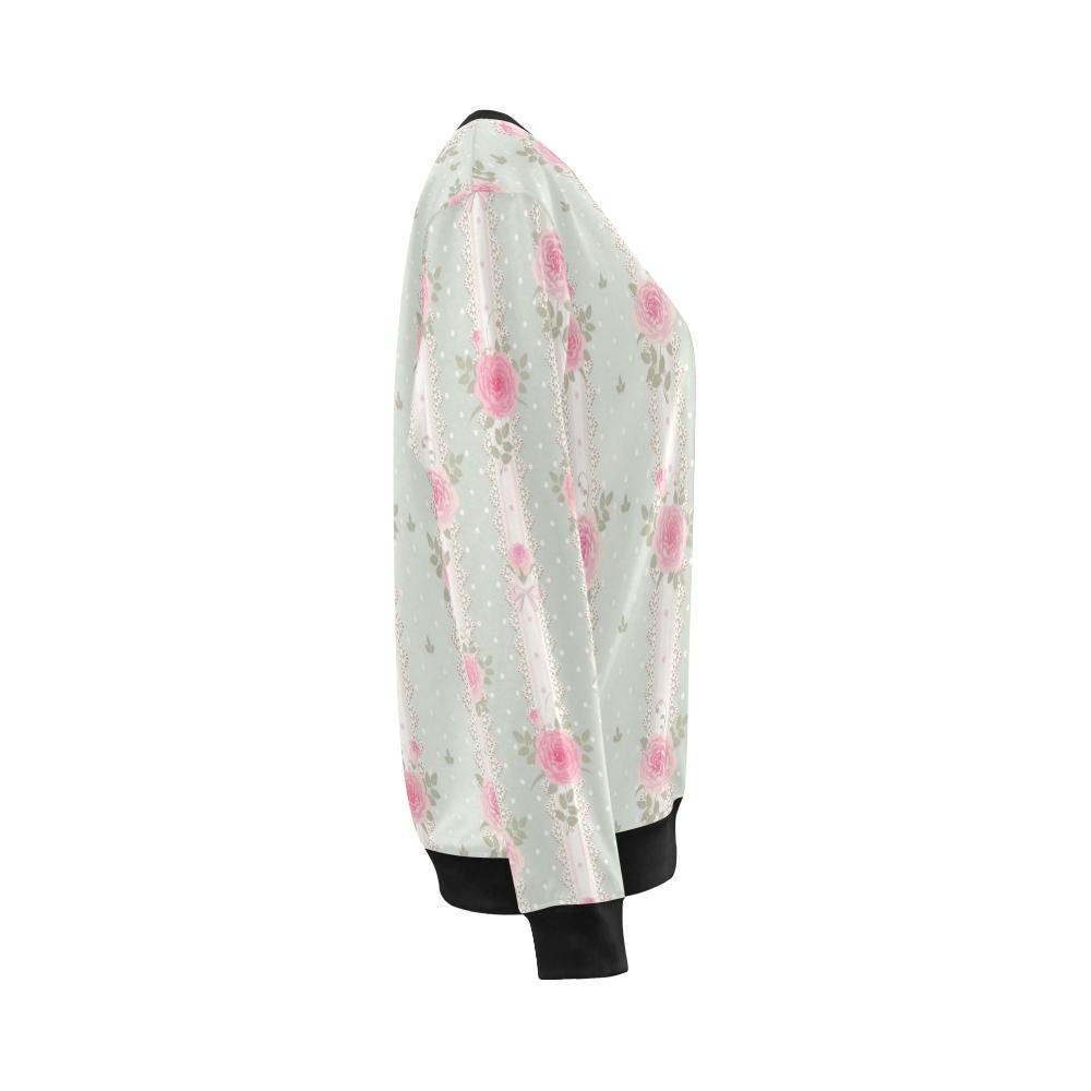 Rose Pattern Print Design RO016 Women Long Sleeve Sweatshirt-JorJune