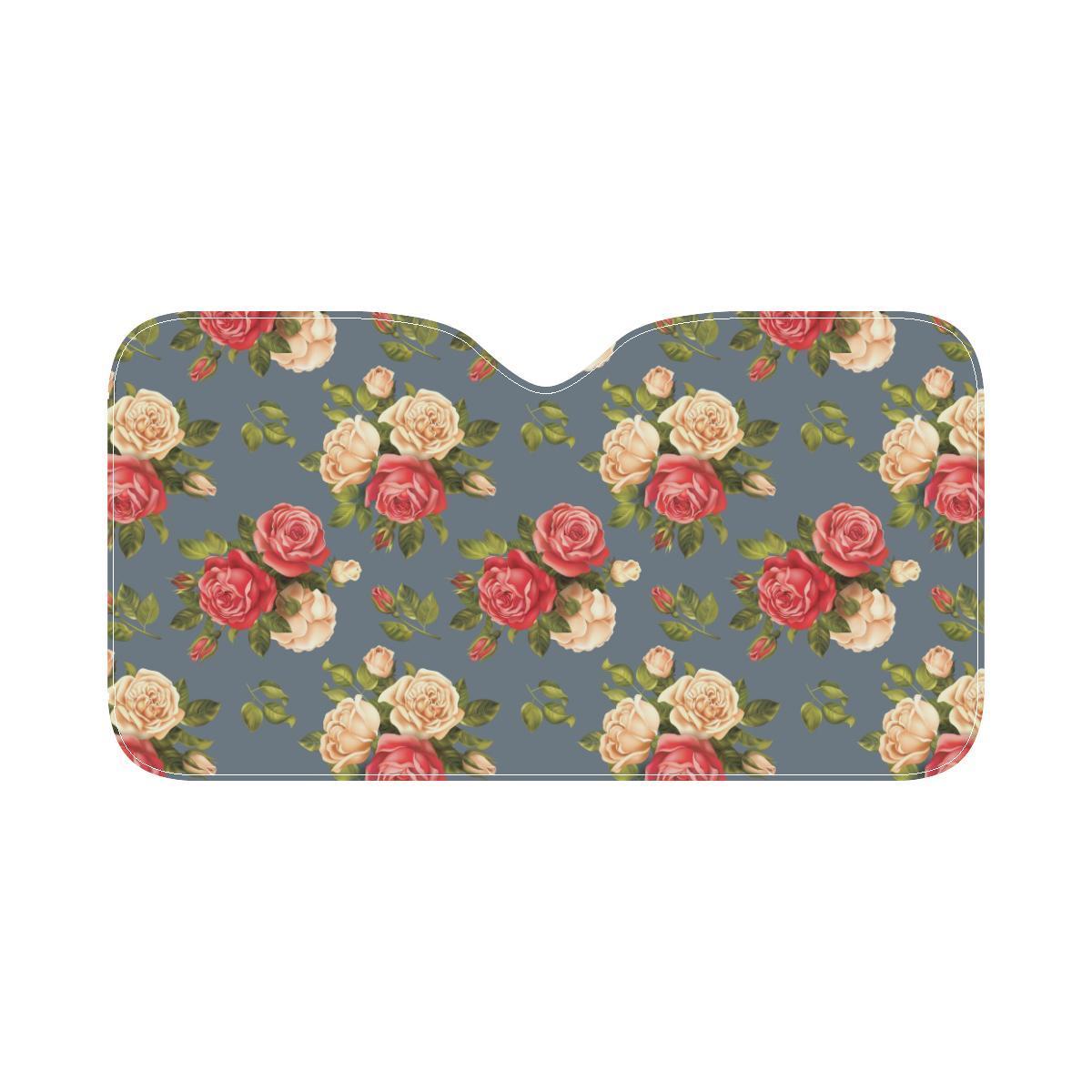 Rose Pattern Print Design RO017 Car Sun Shade-JorJune