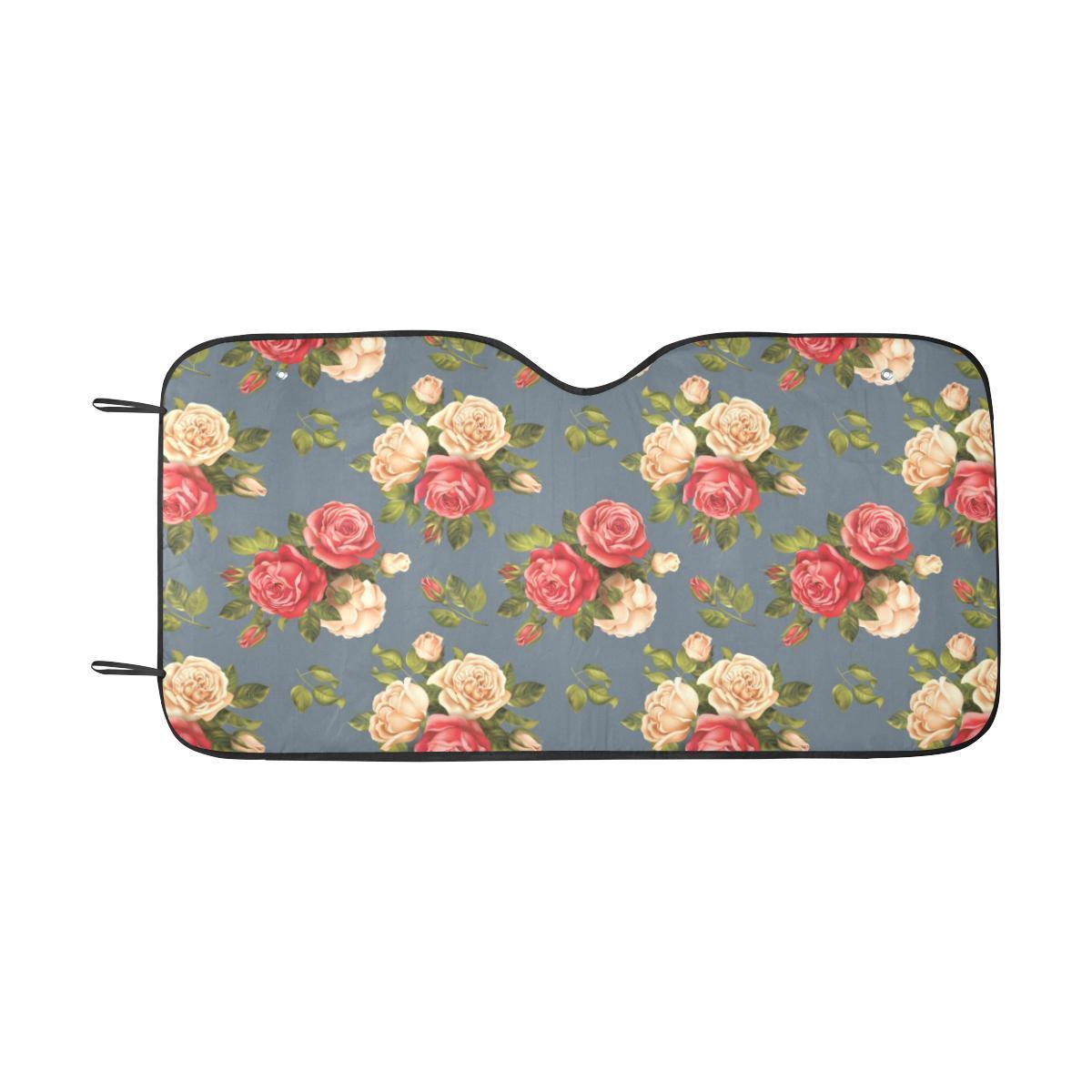 Rose Pattern Print Design RO017 Car Sun Shade-JorJune