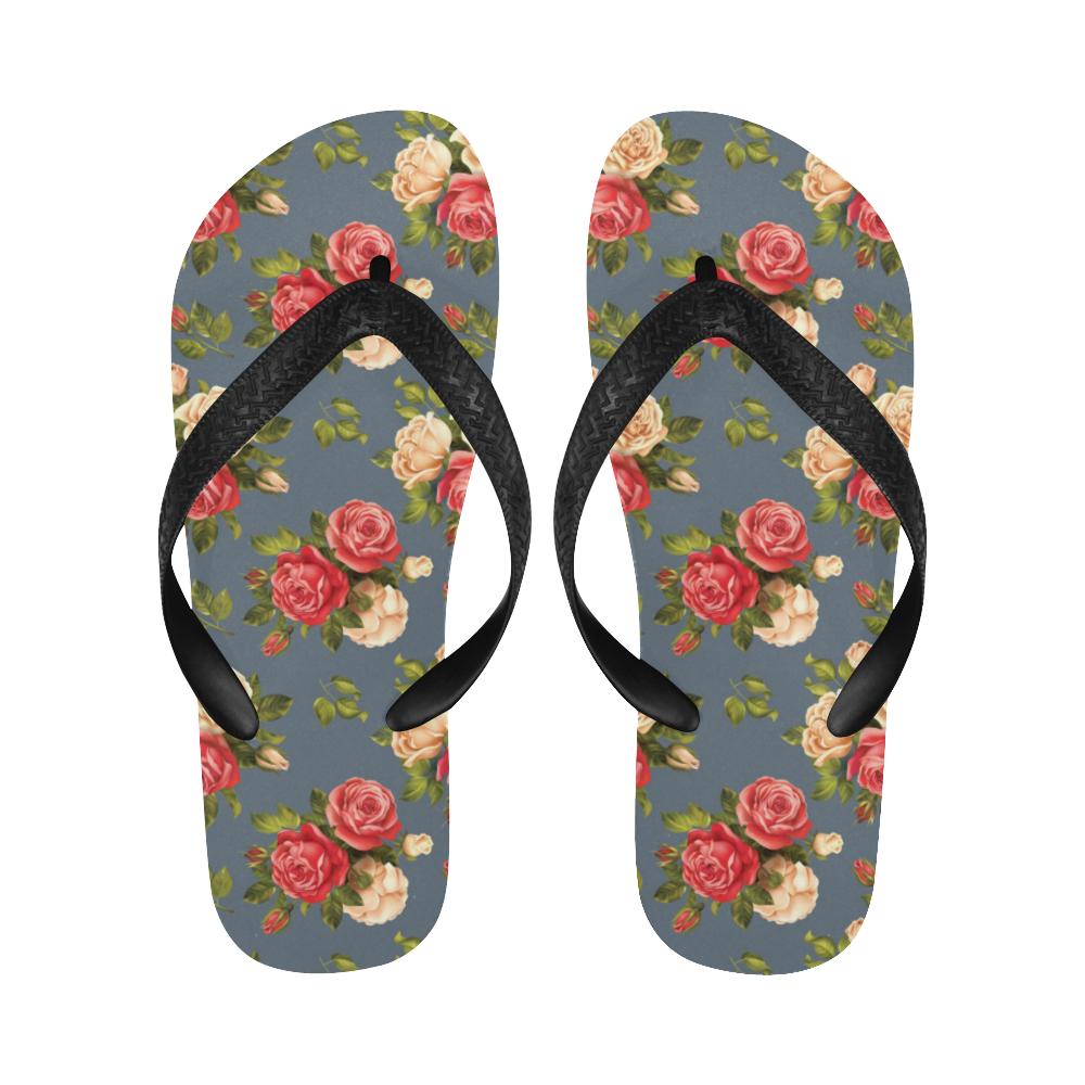 Rose Pattern Print Design RO017 Flip Flops-JorJune