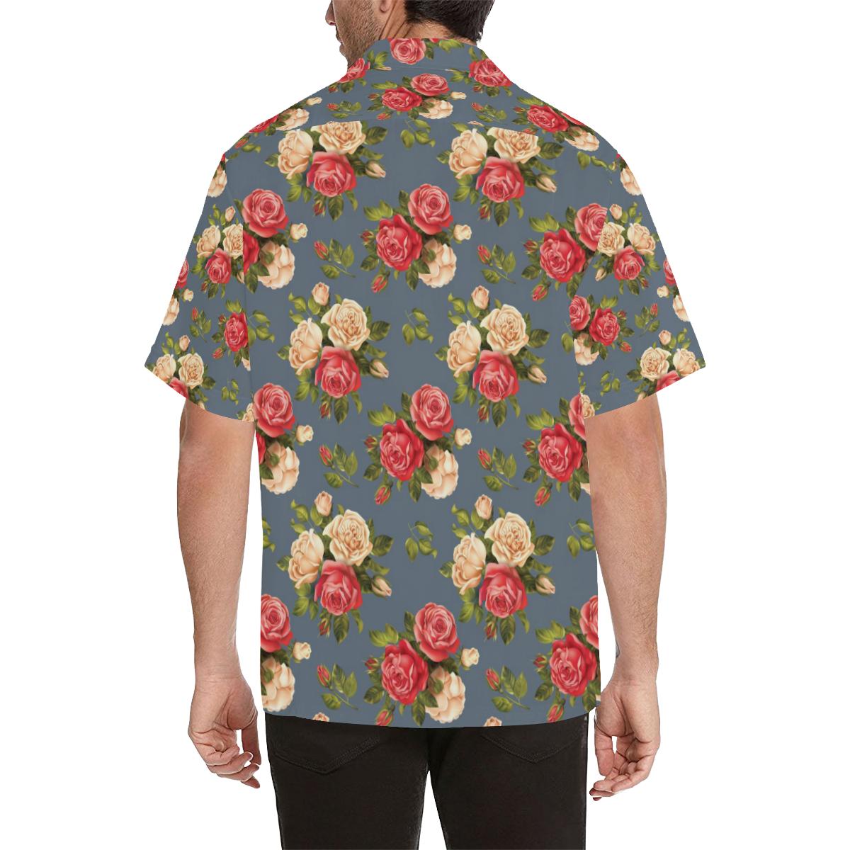 Rose Pattern Print Design RO017 Men Hawaiian Shirt-JorJune