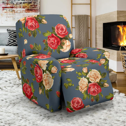 Rose Pattern Print Design RO017 Recliner Slipcover-JORJUNE.COM